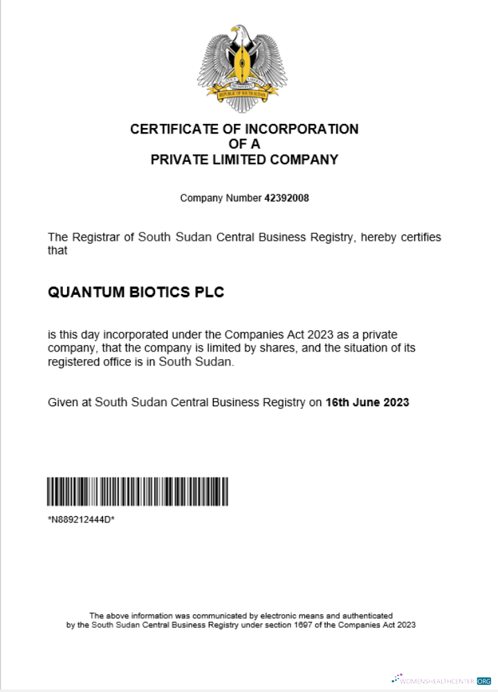Download South Sudan business registration certificate Word and PDF template Photoshop template